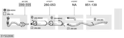 Выхлопная система BOSAL для FORD TRANSIT c бортовой платформой/ходовая часть (FM_ _, FN_ _) 2.4 TDE