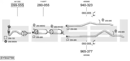 Выхлопная система BOSAL для FORD TRANSIT Фургон (FA_ _) 2.4 TDE