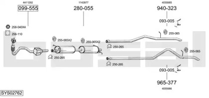 Выхлопная система BOSAL для FORD TRANSIT Фургон (FA_ _) 2.4 TDE