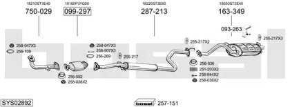 Выхлопная система BOSAL для HONDA CIVIC VI Fastback (MA, MB) 1.4 i (MA8, MB2)