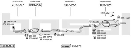 Выхлопная система BOSAL для HONDA CIVIC VI седан (EJ, EK) 1.4 i (EJ9)