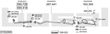 Выхлопная система BOSAL для HONDA CIVIC VII Hatchback (EU, EP, EV) 1.6 i