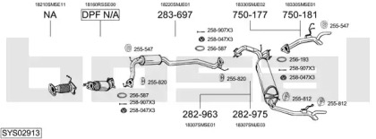 Выхлопная система BOSAL для HONDA CIVIC VIII Hatchback (FN, FK) 2.2 CTDi (FK3)