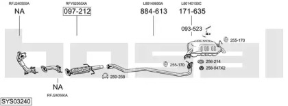 Выхлопная система BOSAL для MAZDA 6 Hatchback (GG) 2.0 DI