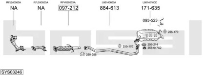 Выхлопная система BOSAL для MAZDA 6 Hatchback (GG) 2.0 DI