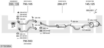 Выхлопная система BOSAL для NISSAN NOTE (E11, NE11) 1.4