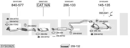 Выхлопная система BOSAL для NISSAN PRIMERA Hatchback (P11) 2.0 16V