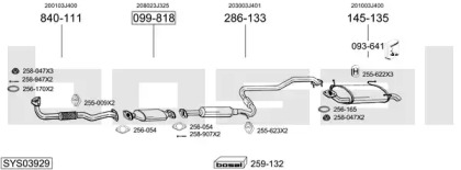 Выхлопная система BOSAL для NISSAN PRIMERA Hatchback (P11) 2.0 16V