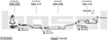 Выхлопная система BOSAL для NISSAN PRIMERA Hatchback (P12) 2.2 dCi