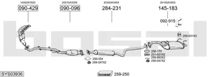 Выхлопная система BOSAL для NISSAN PRIMERA Hatchback (P12) 2.0