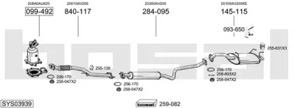 Выхлопная система BOSAL для NISSAN PRIMERA Hatchback (P12) 2.2 Di