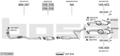 Выхлопная система BOSAL для NISSAN SUNNY III Liftback (N14) 1.4 i