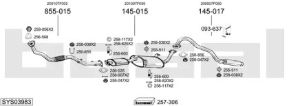 Выхлопная система BOSAL для NISSAN TERRANO II (R20) 2.7 TD 4WD