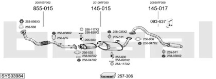 Выхлопная система BOSAL для NISSAN TERRANO II (R20) 2.7 TDi 4WD