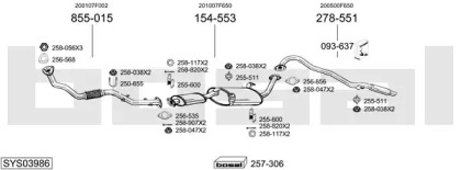 Выхлопная система BOSAL для NISSAN TERRANO II (R20) 2.7 TDi 4WD