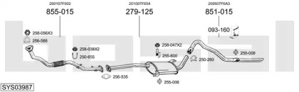 Выхлопная система BOSAL для NISSAN TERRANO II (R20) 2.7 TDi 4WD