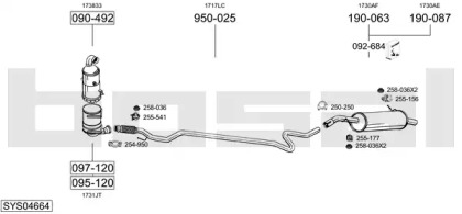 Выхлопная система BOSAL для PEUGEOT 207 CC (WD_) 1.6 HDi