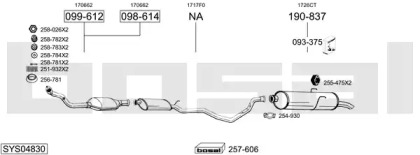 Выхлопная система BOSAL для PEUGEOT 405 I (15B) 1.9 Injection