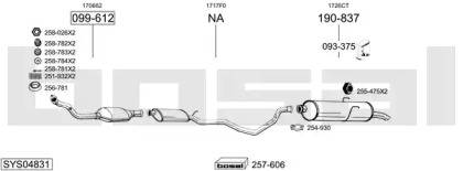 Выхлопная система BOSAL для PEUGEOT 405 I (15B) 1.9 Injection