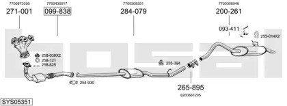 Выхлопная система BOSAL для RENAULT KANGOO (KC0/1_) 1.4 (KC0C, KC0H, KC0B, KC0M)