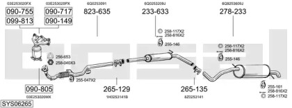Выхлопная система BOSAL для SKODA FABIA I Combi (6Y5) 1.2