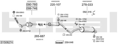 Выхлопная система BOSAL для SKODA FABIA I Combi (6Y5) 1.9 TDI