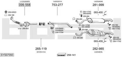 Выхлопная система BOSAL для VW BORA (1J2) 1.9 TDI