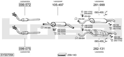 Выхлопная система BOSAL для VW BORA Variant (1J6) 1.8 T