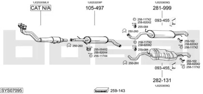 Выхлопная система BOSAL для VW BORA Variant (1J6) 2.3 V5