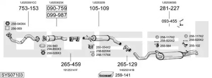Выхлопная система BOSAL для VW BORA Variant (1J6) 1.4 16V