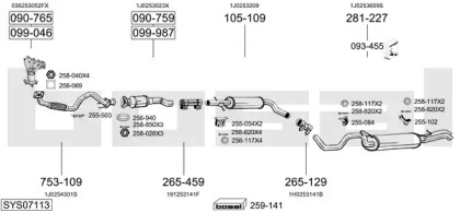 Выхлопная система BOSAL для VW BORA Variant (1J6) 1.6 16V