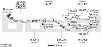 Выхлопная система BOSAL для VW BORA Variant (1J6) 2.0