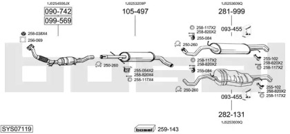 Выхлопная система BOSAL для VW BORA Variant (1J6) 2.0
