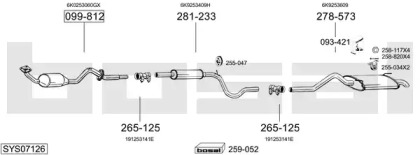 Выхлопная система BOSAL для VW CADDY II Variant (9K9B) 1.4