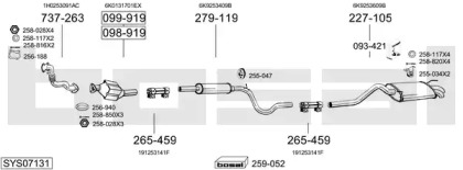 Выхлопная система BOSAL для VW CADDY II Variant (9K9B) 1.9 TDI
