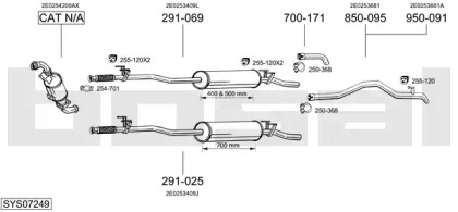 Глушитель в сборе BOSAL для VW CRAFTER 30-50 c бортовой платформой/ходовая часть (2F_) 2.5 TDI