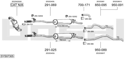 Глушитель в сборе BOSAL для VW CRAFTER 30-50 c бортовой платформой/ходовая часть (2F_) 2.5 TDI