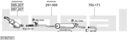 Глушитель в сборе BOSAL для VW CRAFTER 30-50 c бортовой платформой/ходовая часть (2F_) 2.5 TDI