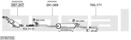 Глушитель в сборе BOSAL для VW CRAFTER 30-50 c бортовой платформой/ходовая часть (2F_) 2.5 TDI