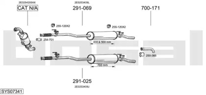 Глушитель в сборе BOSAL для VW CRAFTER 30-50 c бортовой платформой/ходовая часть (2F_) 2.5 TDI