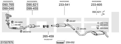 Выхлопная система BOSAL для VW POLO (6N2) 1.4 16V