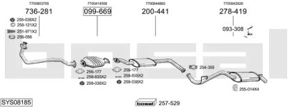 Выхлопная система BOSAL для RENAULT CLIO I (B/C57_, 5/357_) 1.4