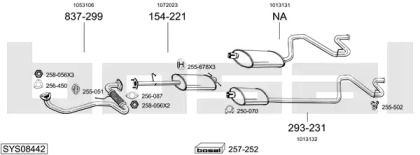 Выхлопная система BOSAL для FORD TRANSIT c бортовой платформой/ходовая часть (E_ _) 2.5 TD (EME/L/S, ENE/L/S)