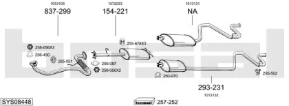 Глушитель в сборе BOSAL для FORD TRANSIT c бортовой платформой/ходовая часть (E_ _) 2.5 TD (EME/L/S, ENE/L/S)