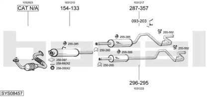 Выхлопная система BOSAL для FORD TRANSIT c бортовой платформой/ходовая часть (E_ _) 2.5 DI (EML, ENE/L)