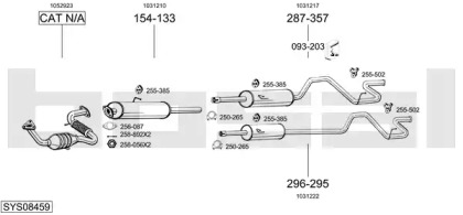 Выхлопная система BOSAL для FORD TRANSIT c бортовой платформой/ходовая часть (E_ _) 2.5 DI (EML, ENE/L)