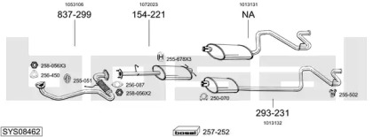 Выхлопная система BOSAL для FORD TRANSIT c бортовой платформой/ходовая часть (E_ _) 2.5 TD (EME/L/S, ENE/L/S)
