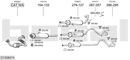 Выхлопная система BOSAL для FORD TRANSIT c бортовой платформой/ходовая часть (E_ _) 2.5 DI (EML, ENE/L)