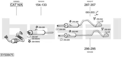 Выхлопная система BOSAL для FORD TRANSIT c бортовой платформой/ходовая часть (E_ _) 2.5 DI (EML, ENE/L)