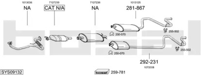 Выхлопная система BOSAL для FORD TRANSIT автобус (E_ _) 2.5 DI (EBL, ECL, EDS, EDL)